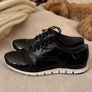 Black Patent Leather Oxford Shoes Cole haan